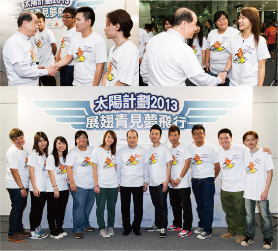 勞工及福利局局長張建宗先生一向關心青年就業。在頒獎禮開始前，十位「展翅青見超新星」與張局長分享了自己的成長經歷。張局長除了祝賀他們，還逐一鼓勵他們要持之以恆，實現自己的夢想。