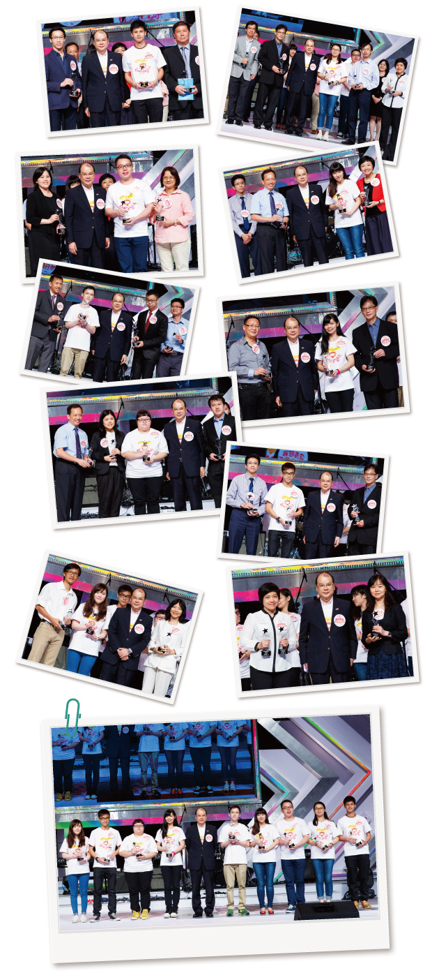 Mr. Matthew Cheung presented trophies to the awardees, recognizing their improvements in personal development, leadership or job performance, and commended the caring efforts of employers and training bodies.