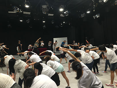 Doing warm up exercise (1)