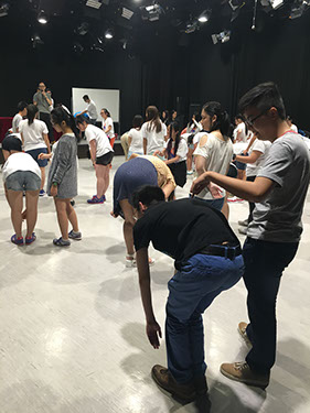 Doing warm up exercise (2)